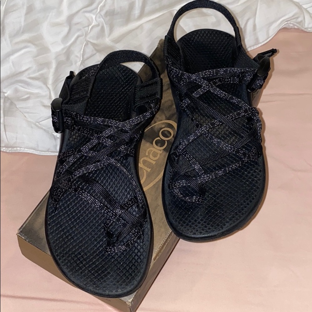 Black strappy Chacos